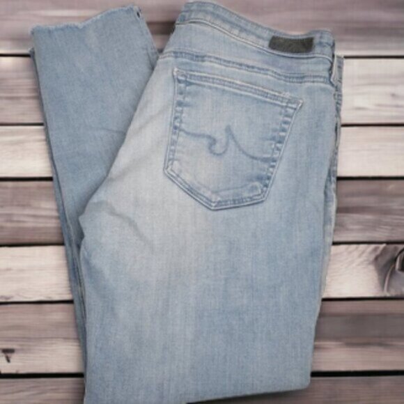 AG Adriano Goldschmied Legging Ankle Jeans Light Wash Size 30 Distressed - Picture 4 of 14